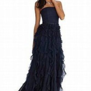 White House Black Market waterfall floor length formal gown